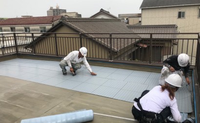 西三河西尾市通気緩衝工法ウレタン防水工事ベランダ雨漏り