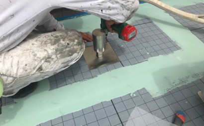 西三河西尾市通気緩衝工法ウレタン防水工事ベランダ雨漏り