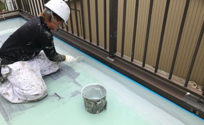 西三河西尾市通気緩衝工法ウレタン防水工事ベランダ雨漏り