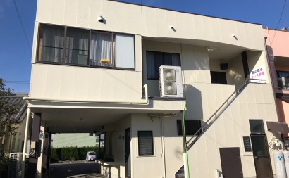 愛知県西三河東三河西尾市店舗外壁塗装屋根塗装外壁耐候性シリコン塗装屋根超低汚染遮熱シリコン塗装ニュートラルホワイト傷み汚れ割れクラック色褪せ欠け施工後