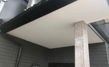 愛知県西三河西尾市外壁塗装超低汚染遮熱シリコン塗装施工後玄関軒裏
