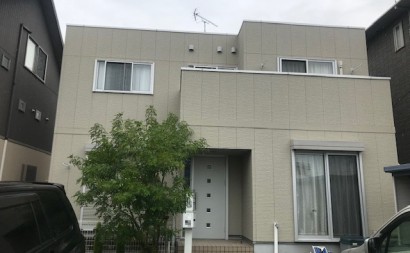 愛知県西三河西尾市外壁塗装超低汚染遮熱シリコン塗装スレートグレー屋上防水施工前