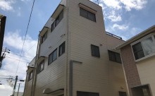 愛知県西三河東三河碧南市外壁塗装アステックシリコン塗装ベージュ剥がれ色褪せ錆ベランダ防水工事通気緩衝工法施工写真外観