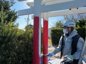 鳥居　下塗り